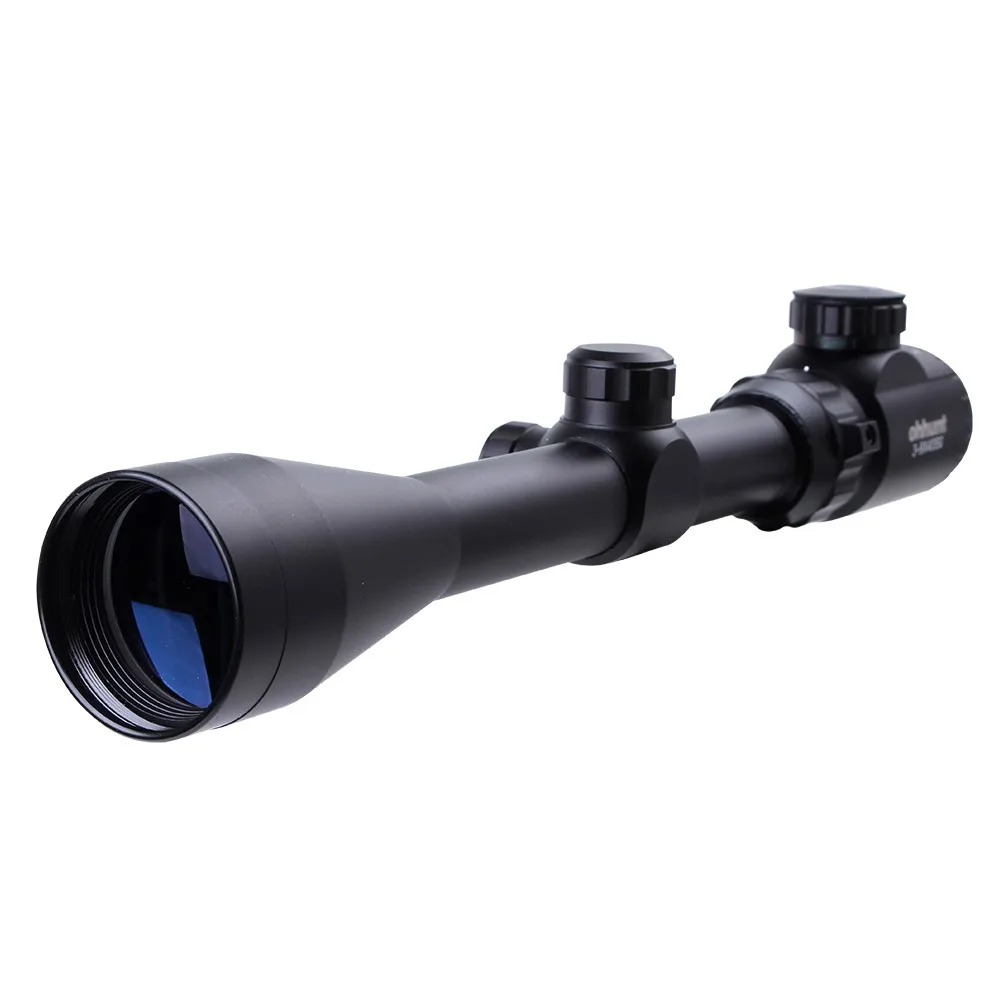 

OHHUNT 3-9X40 Mil dot Red Green Illuminated RifleScope, Black