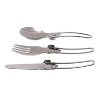 

Best Selling Mini Camping Flatware Fork Knife Spoon Set Folding Cutlery Set
