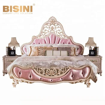 Bisini ヨーロッパスタイル王女のベッド 豪華な結婚式の素敵な木製彫刻ピンクベッド Bf07 Buy Pirncess ベッド 木製 ベッド ピンクのベッド Product On Alibaba Com