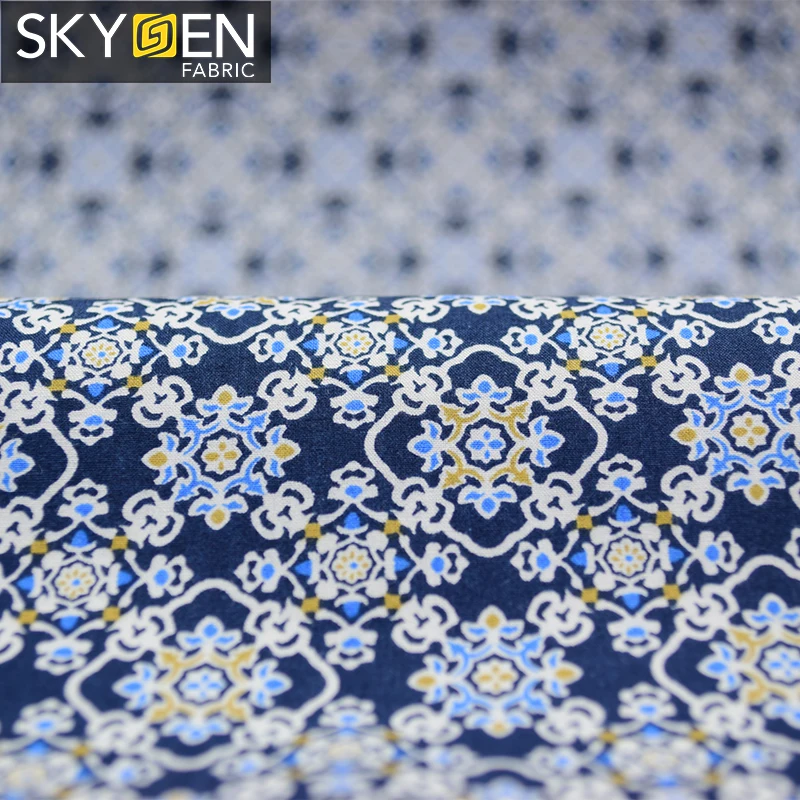 Skygen plain weave soft custom prints 60x60 100 cotton man women cloths fabric for women man clothes