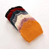 

Hot Sell Winter Baby Knitwear Pure Color Children's Pullover Sweater Design