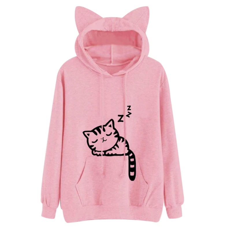 

Wholesale Hooded Sweatshirt Women Cute Cat Ear Hoodie