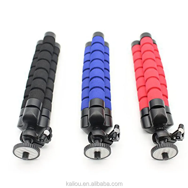 

Factory direct sale hot universal mini flexible sponge tripod holder bracket for Gopro, Black;red and blue
