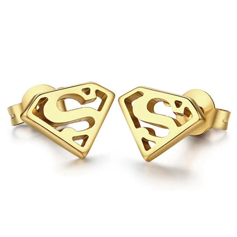 

Fashion Movie Theme Jewelry Men's 316L Stainless Steel Gold Stud Earrings
