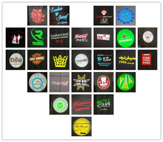 53mm diameter glass gobo colorful image gobo slide for advertising projector