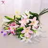 Artificial Lily 3 Heads Lily Artificial Flower Wedding Party Decor Bouquet