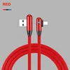 New design fishing net braided usb 2.0 shielded 90 degrees double elbow fast charging to type C micro lightning data USB cable