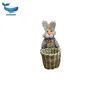 FHJ0014 HAOXUAN hand-made straw basket Household adornment furnishing articles bugs bunny doll basket tourist handicraft