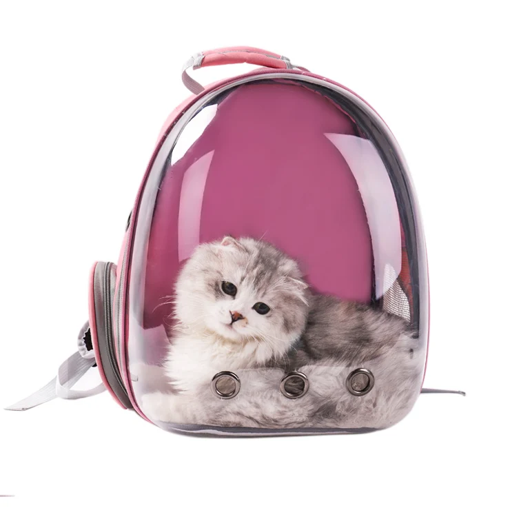 

PVC Pet Cat Bag Carrier Transparent Capsule Foldable Travel Pet Bag, Black and custom color