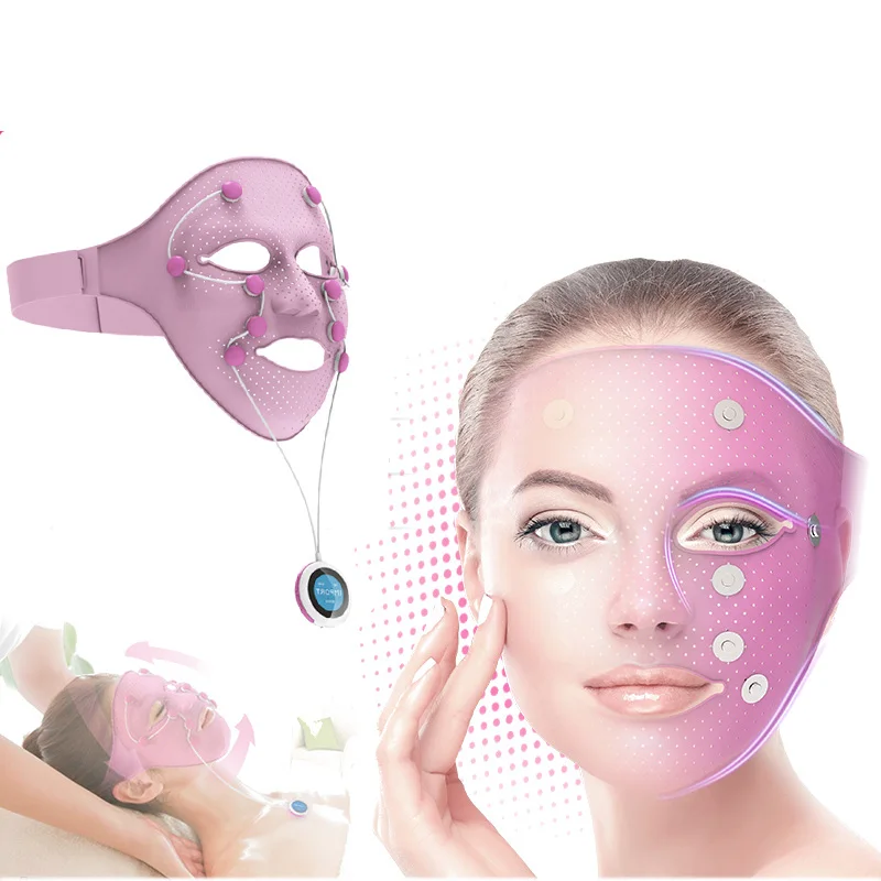 

Beauty Massager Device Facial Care Silicone 3D Magnetic Vibration Face Lifting Anti-wrinkle Firm Skin Points Massage, Pink