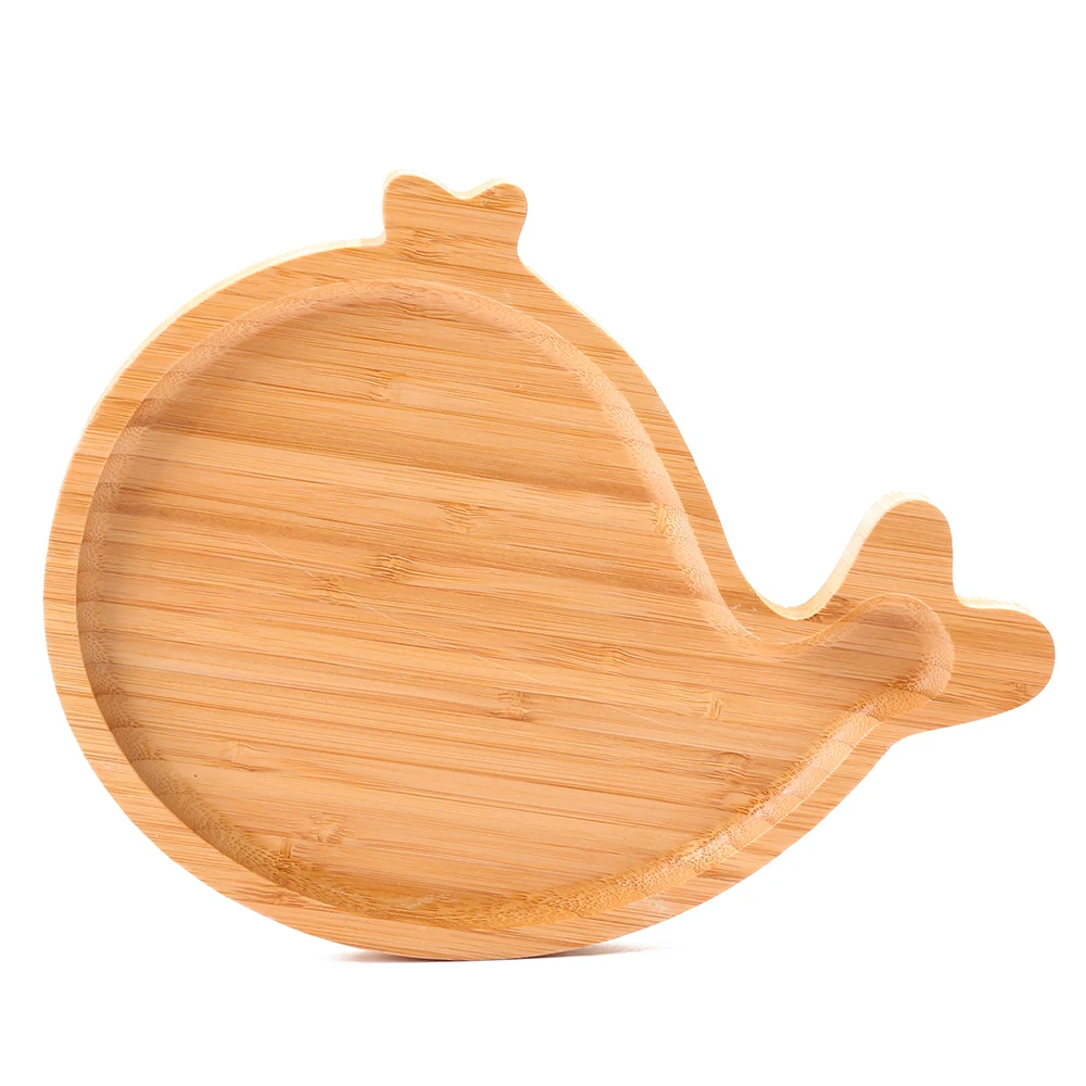 

Japanese Style Creative Cartoon Whale Bamboo Wood Snack Plate For Children Candy Dessert Dish, Natural color