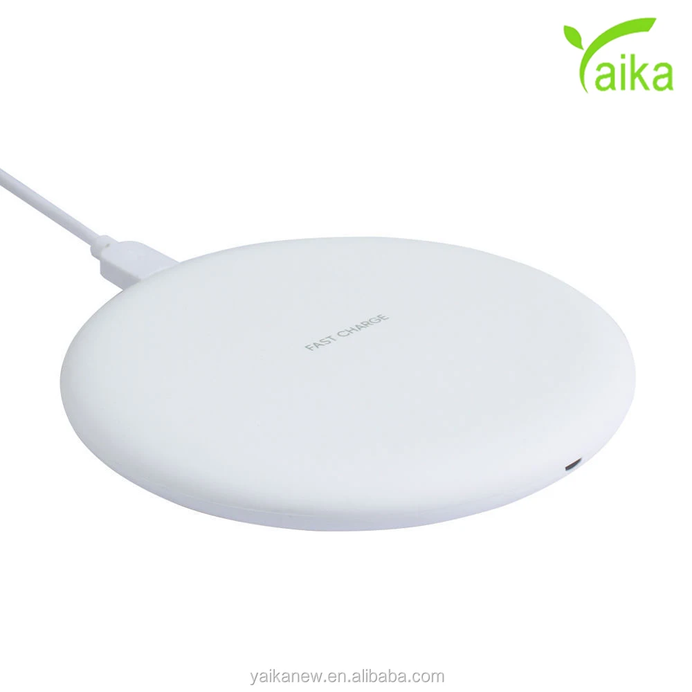 Yaika Universal Round Simple Smart LED indicated Qi stand desktop wireless charger for htc one cellphone with receiver