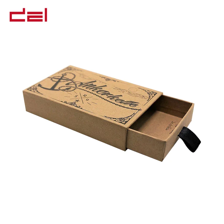 Custom Made Printed Eco Friendly Sliding Kraft Paper Drawer Box
