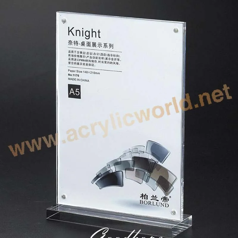 Acrylic Menu Card Holder Base Graphics Bases For Cafes Poster Display