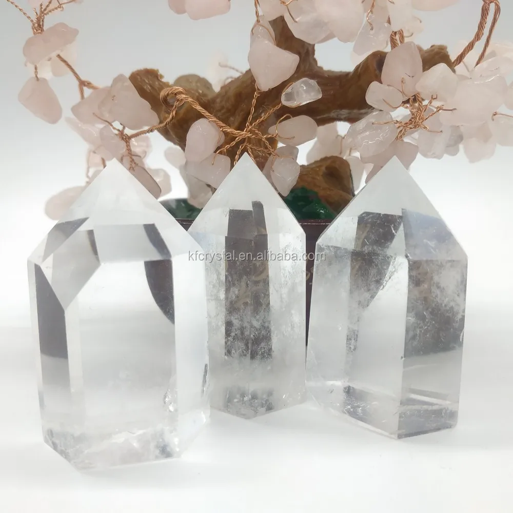 

Natural Carved Clear Quartz Terminated Healing Crystal Points
