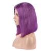 Romantic color bob wigs Front lace wig human virgin hair like Violet color Brazilian hair lace front bob wig with baby hair