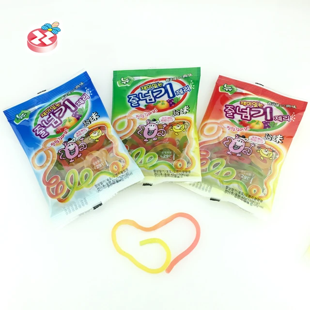 Mix Fruit Flavours Long Gummy Rope Sweet Soft Jelly Gummy Rope Buy