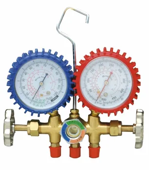 Partsnet Brass Double Manifold Set Pressure Gauges