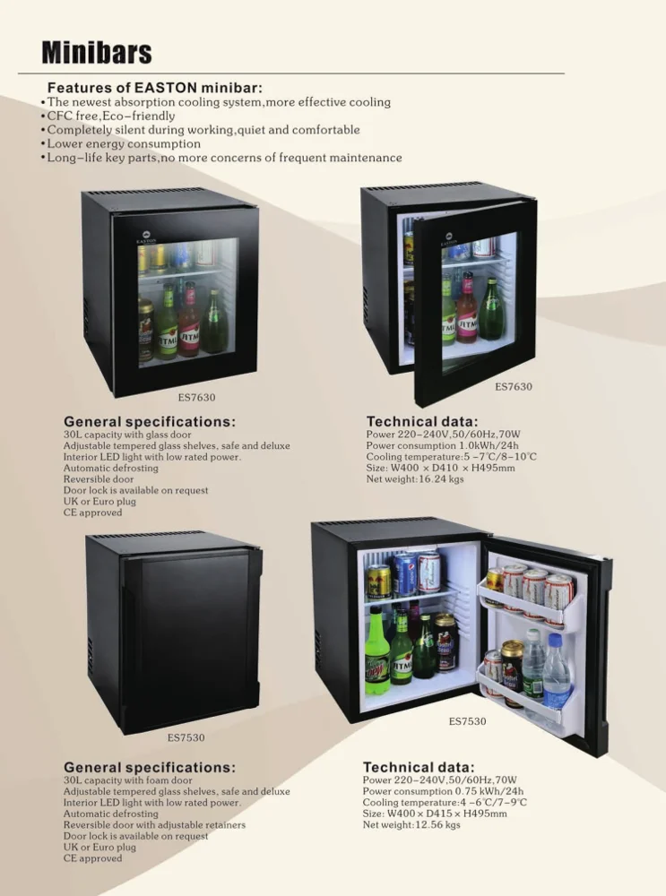 30l Hotel Portable Mini Fridge,Hotel Room Absorption Compact Mini