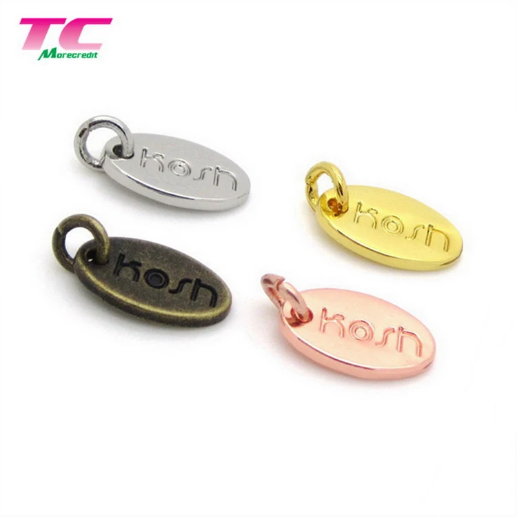 

Best Selling Oval Shape Nickel Free Custom Logo Engraved Metal Jewelry Tag Charms Bespoke Stamped Metal Jewelry Logo Tag