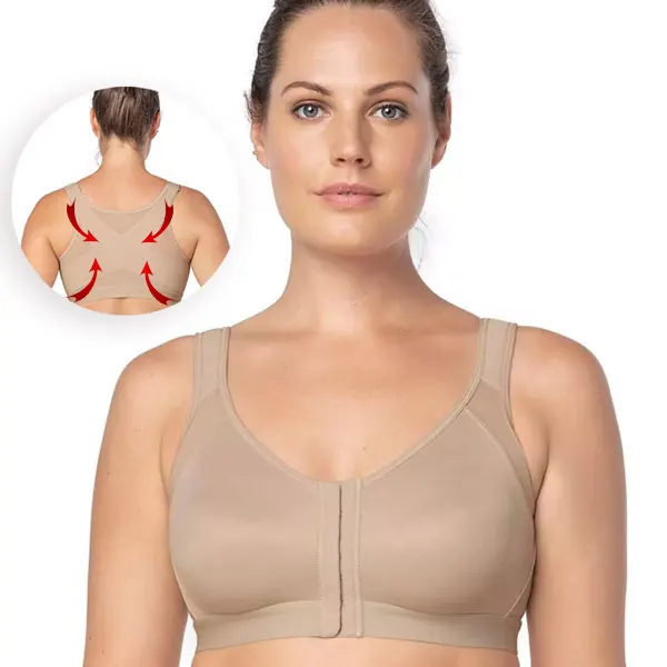 

Multi Functional Back Support Posture Corrector Wireless Bra, Black/beige