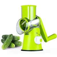 

Amazon hot selling green round tri blade plastic spiral vegetable slicer shredder cutter and cheese grater