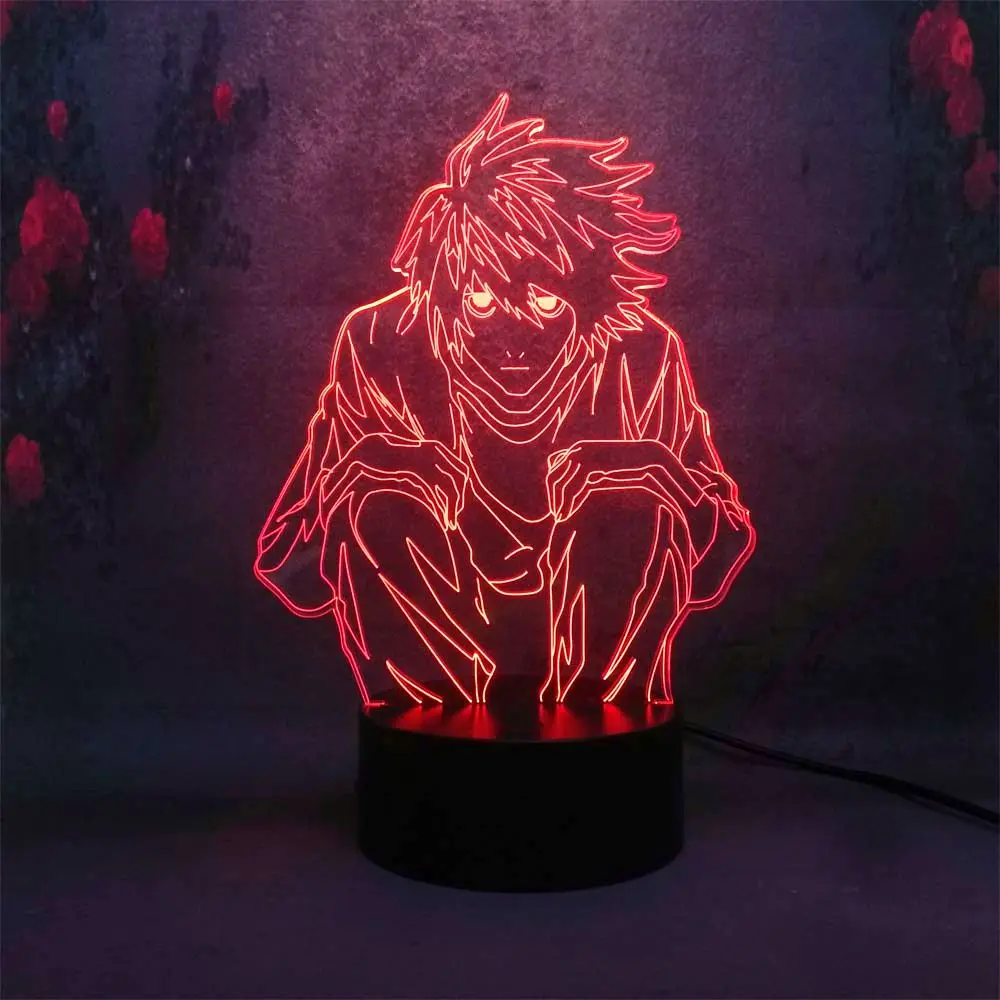 Anime Death Note L Lawliet Led Bedroom Decor Night Light Lamparas De Lava 3d 7 Color Touch Flash Desk Table Lamp Kid Gift Lamp Buy Night Light For Children Christmas Gift