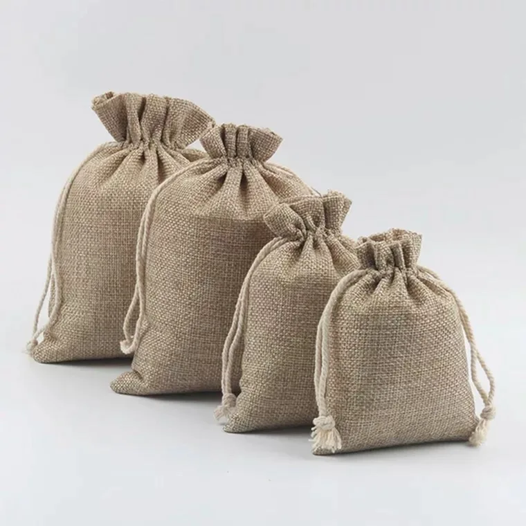 Wholesale Ecofriendly Tiny Cotton Jute Gift Bag,Customize Small