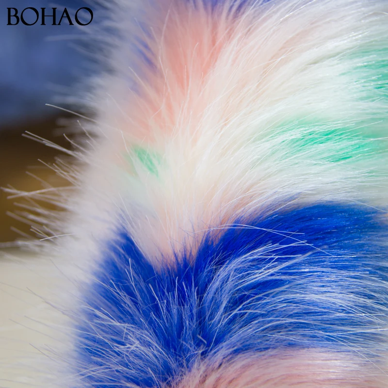 
Pretty Looking Bright Colorful Fake Fur Fabric Textile 