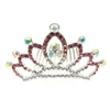 Pink Tiara Crown Rhinestone Pearl Button Flat back Metal Embellishment Princess Button Wedding Brooch Hair Bow Pin