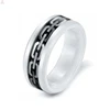 Unique Flexible Silver White Ceramic Ring Jewelry, Carbon Element Ceramic Ring