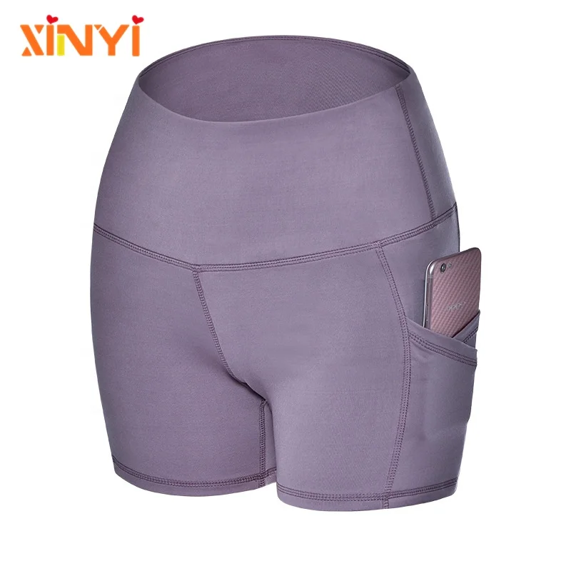 

Newest Fitness Yoga Wear Womens Wholesale Gym Compression Tights Stretchy Sports Short with Side Pocket, Custom colors