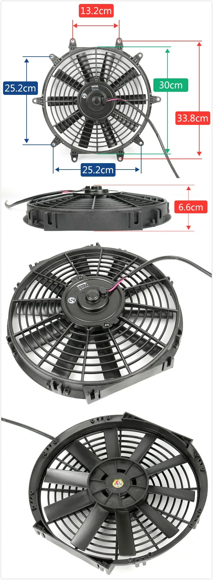 Universal 12 Electric Condenser Cooling Fan 12v For Street Hot