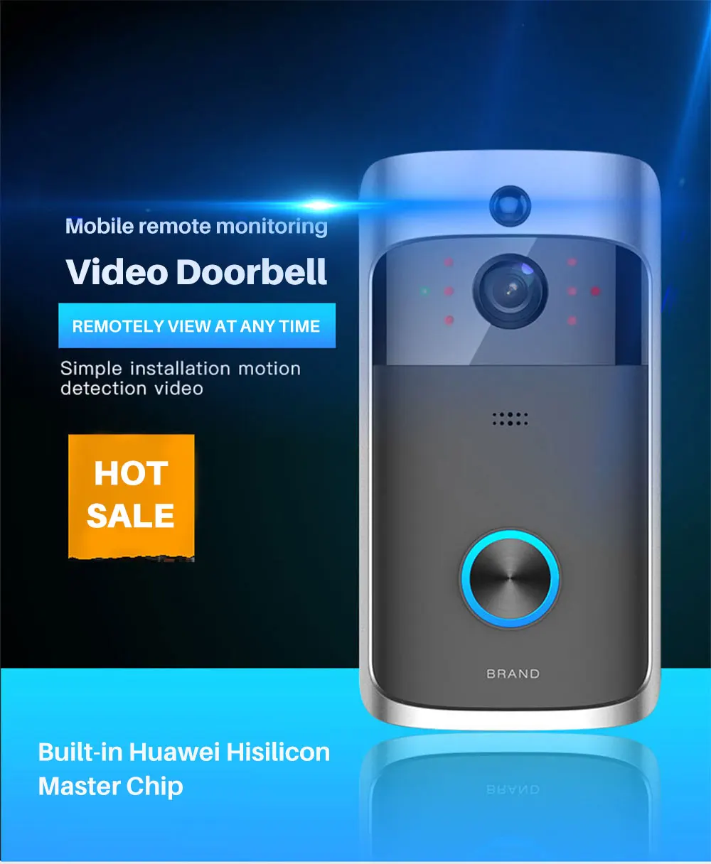 Hot Eken V5 Smart Wifi Wireless 720p Ring Video Doorbell Two Way Audio