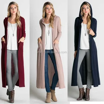 hooded long cardigan womens