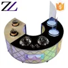 5 start hotel restaurant equipments wedding cateirng buffet banquet marble top induction u shaped led lighted royal dining table