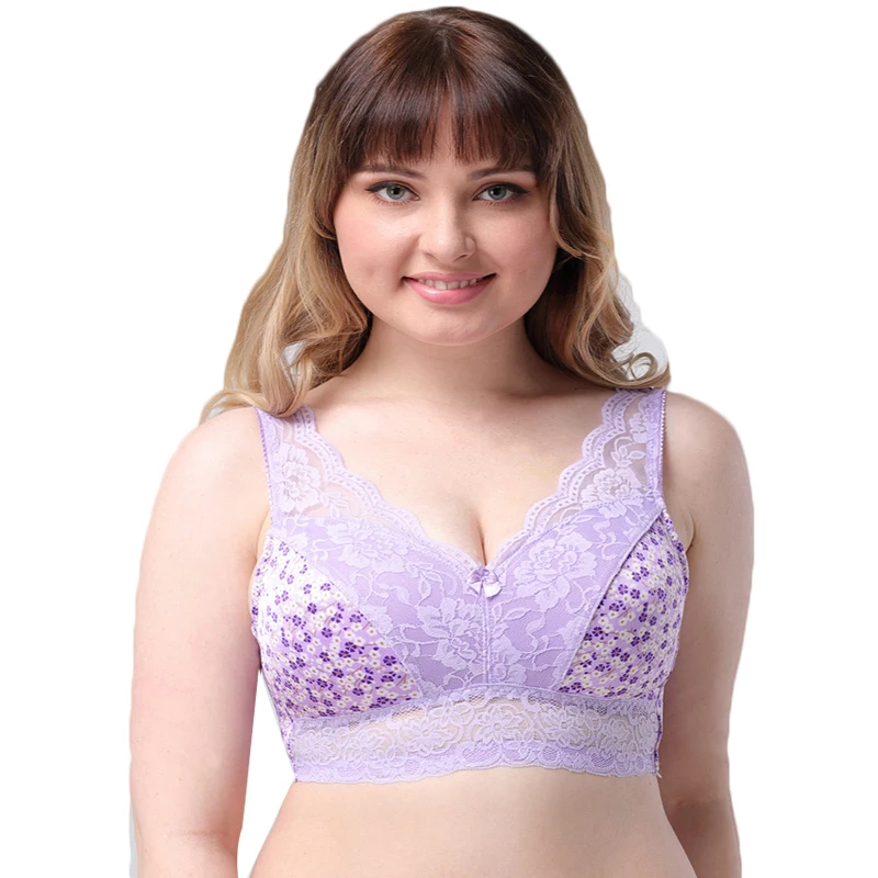 Comfortable Plus Size Bra Without Rims Large Cups Women Brassiere