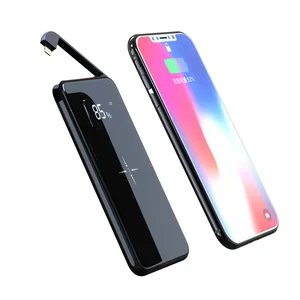 10000mAh Slim Mirror Wireless Power Bank Digital Display