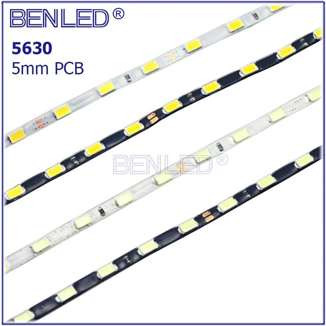 格安 5 ミリメートルワイド SMD5630 DC12V 高 cri 5730 赤緑青 60 led 柔軟な 5630 led ストリップ