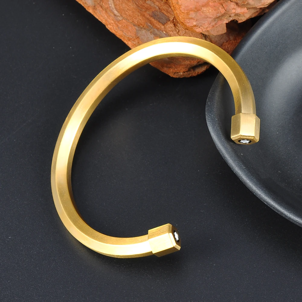 Latest Design Gold Silver Black Stainless Steel Mens Open Cuff Bangle Bracelets