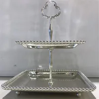 

Wedding metal cupcake stands silver beaded cake stand