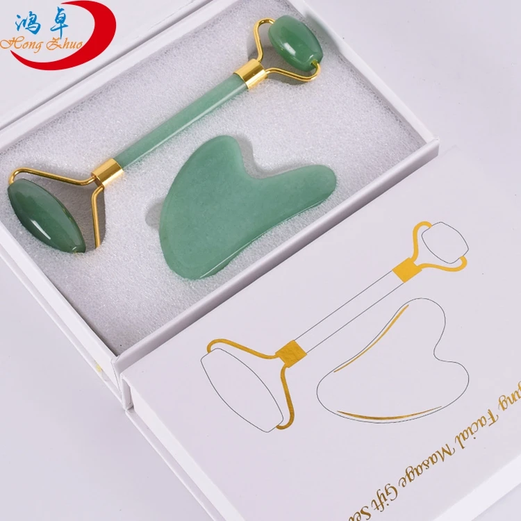 

Natural green jade roller face eye massager facial