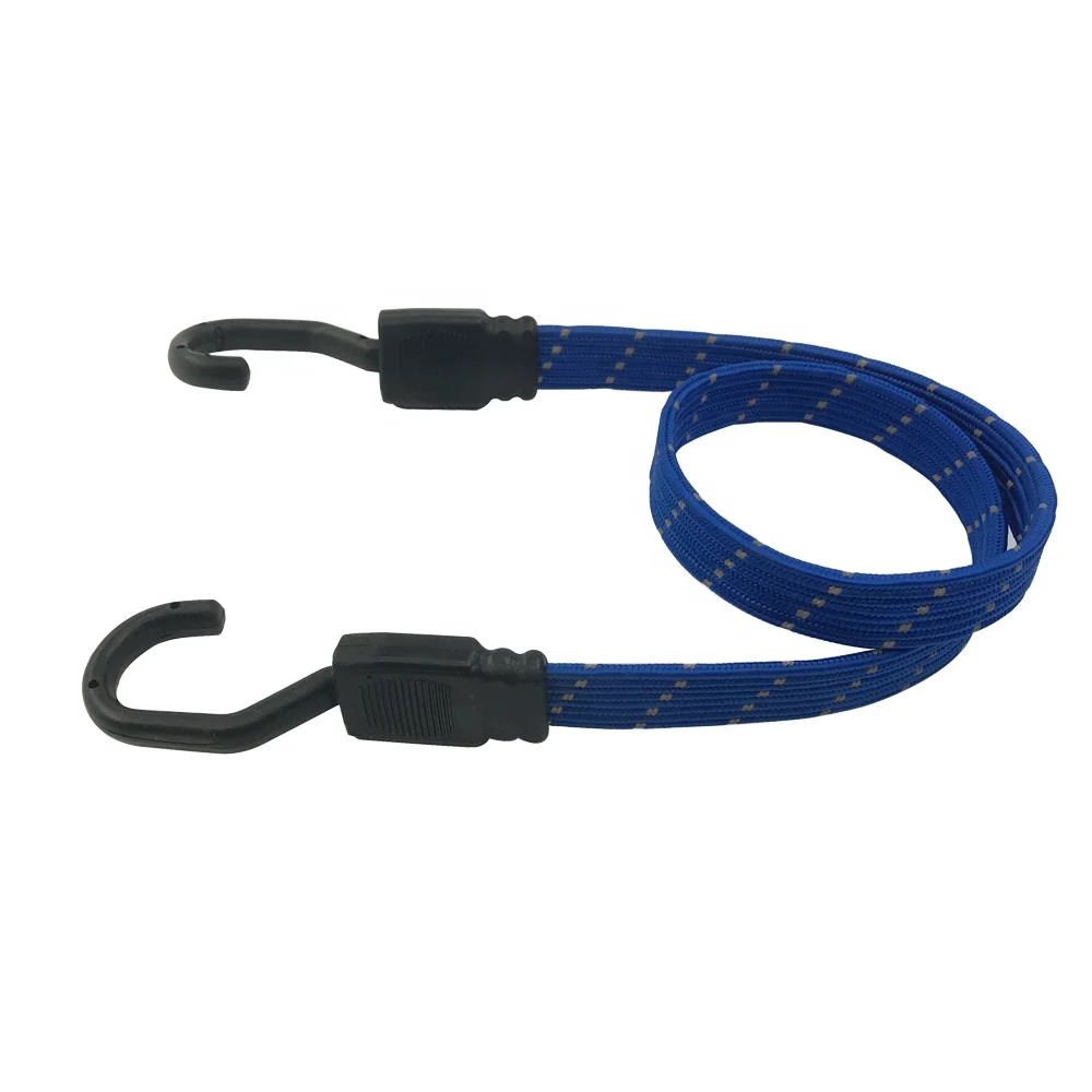 Reflective Stretch Bungee Cord Flat Colored Plastic Steel Hooks Heavy ...