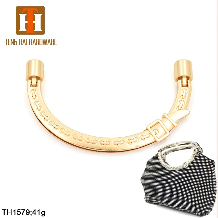 

Custom metal handbag decoration accessories bag hardware handles, Gold