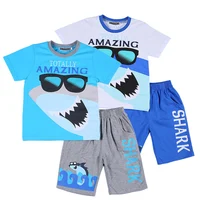 

Casual Boys T Shirt Set Short Sleeve Shark Summer Children Clothing