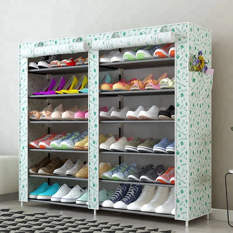 
large capacity shoes storage cabinet double rows 6 tiers 36piars shoes organizer rack 