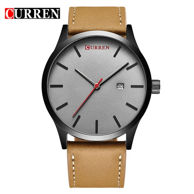 

CURREN 8214 Top Brand Luxury Quartz watch men's Casual Leather Wrist watch Clock Male Business auto Date Waterproof New