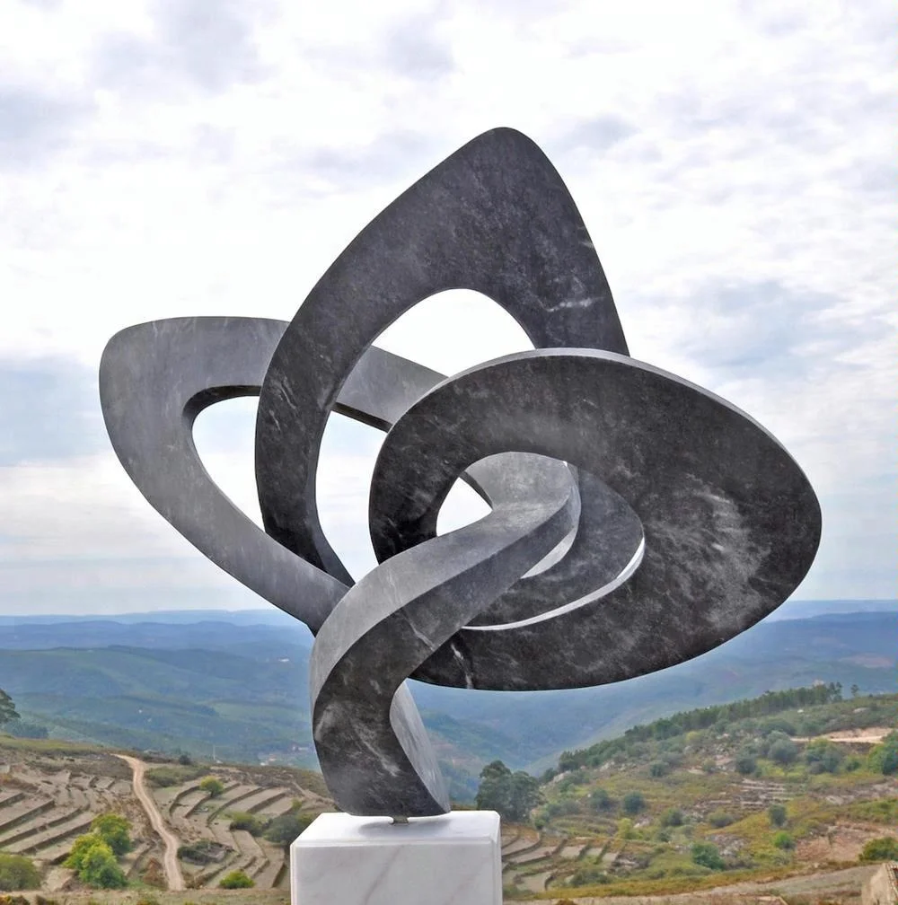 
custom modern outdoor black marble stone abstract art carving sculpture 