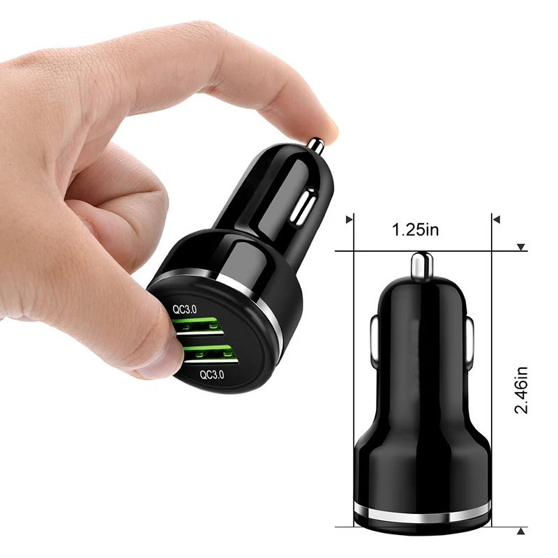 Free Shipping QC 3.0 6.2A New Design 2 Port Usb Electric Wireless Car Charger