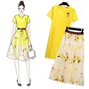 wholesale garments two piece set women clothing plus size women apparel lady dress TSHIRT